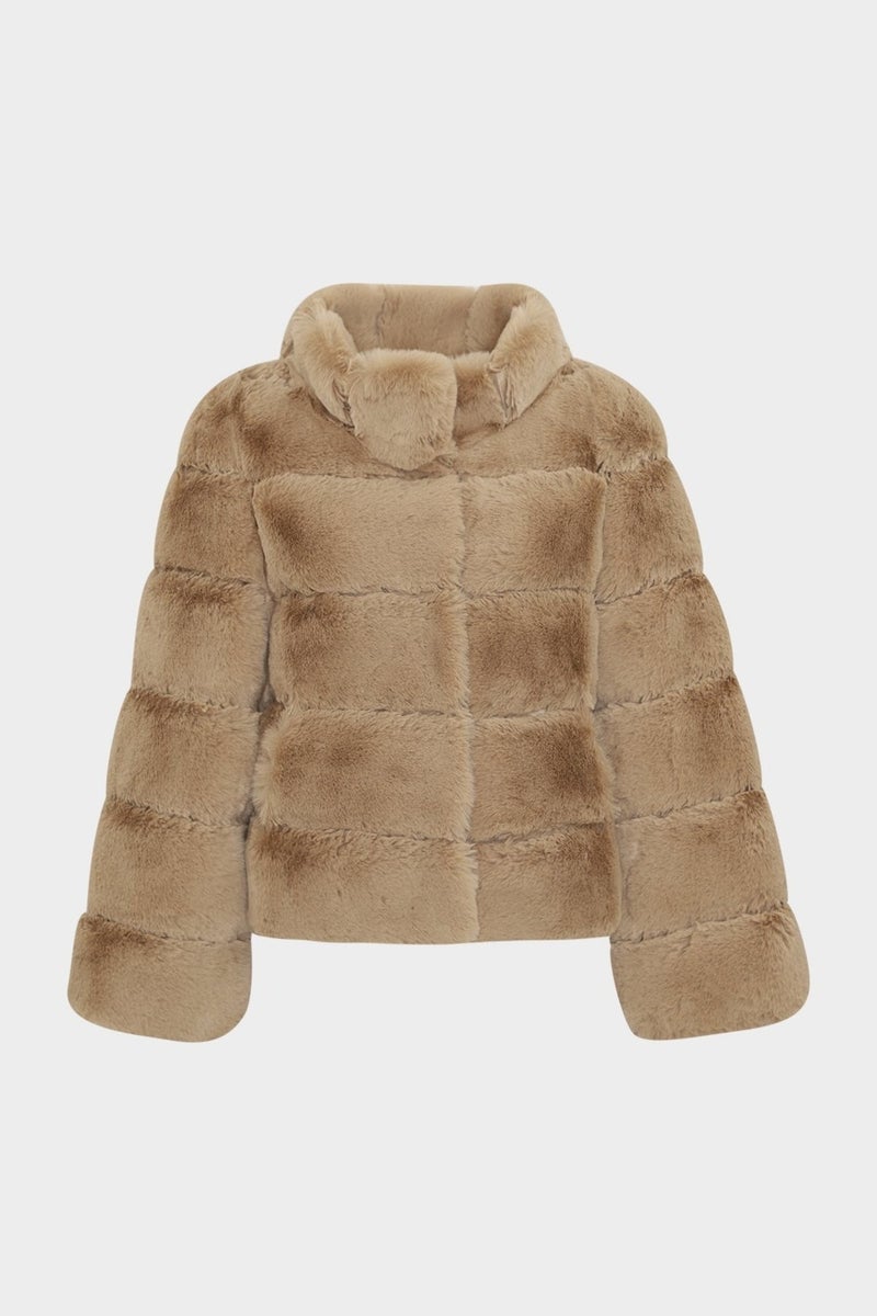 Açelya Okcu AÇELYAOKCU Premium Stand Collar Women's Rex Faux Fur Jacket  - Image 1