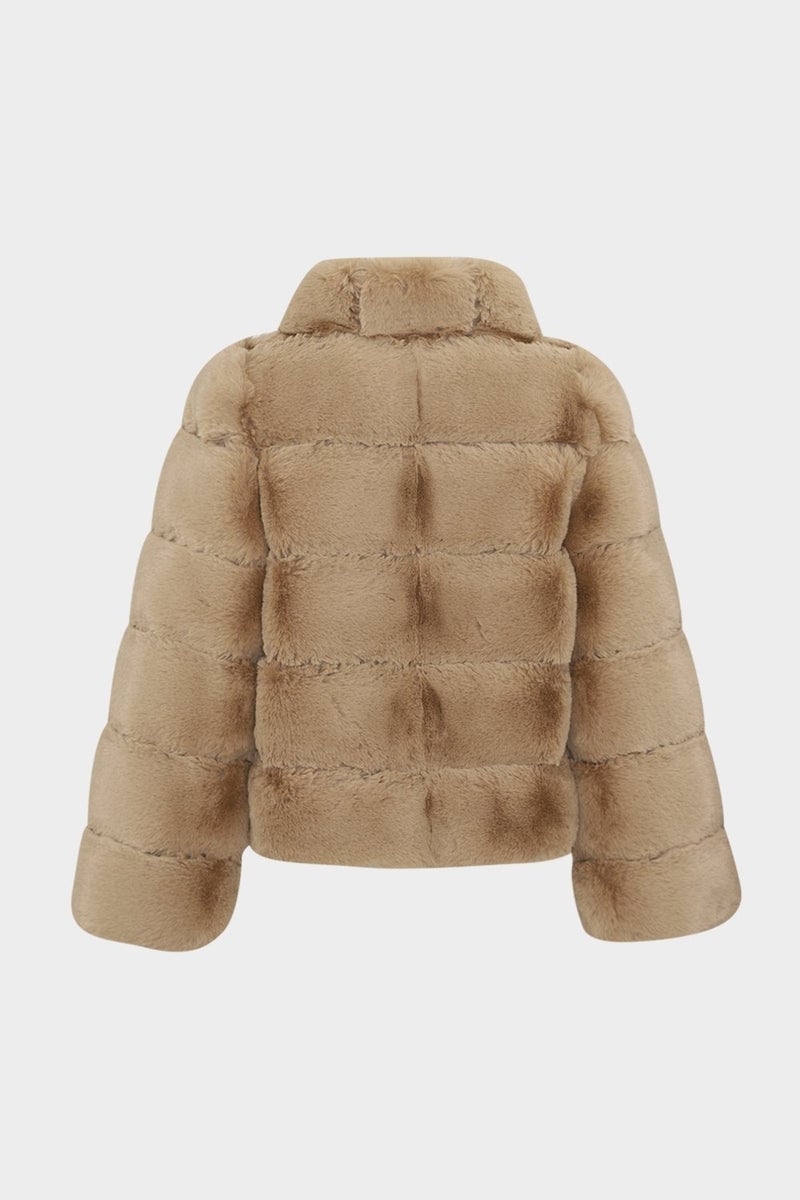 Açelya Okcu AÇELYAOKCU Premium Stand Collar Women's Rex Faux Fur Jacket  - Image 2