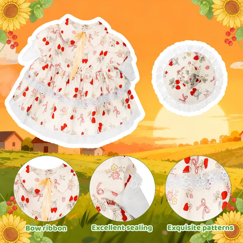 Hoemwarm Porch Goose Outfit, 23" Porch Goose Clothes with Strawberry Skirt and Hat for Spring Summer Party Outdoor Patio Yard Lawn Art Decoration (Strawberry Flower) - Image 3