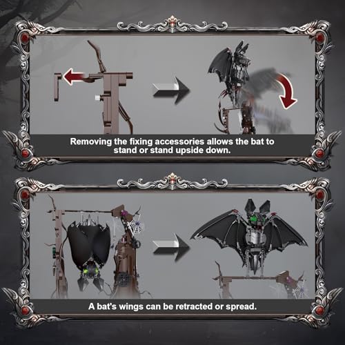 Vziimo Ideas Bat Animal Building Set MOC Creative Bat Bird Model Kit Standing and Handstand Collectible Home Office Decor Toy Gift for Teens Adults 14 839PCS - Image 5