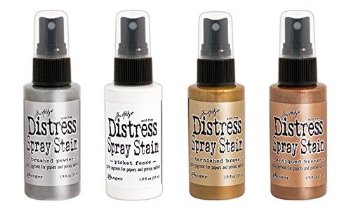 Ranger Tim Holtz Distress Spray Stains - Metallics and White - Four Items - Image 1