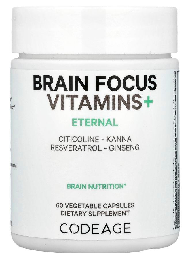 Codeage Brain Focus Vitamins+ 60 Vegetable Capsules - Image 1