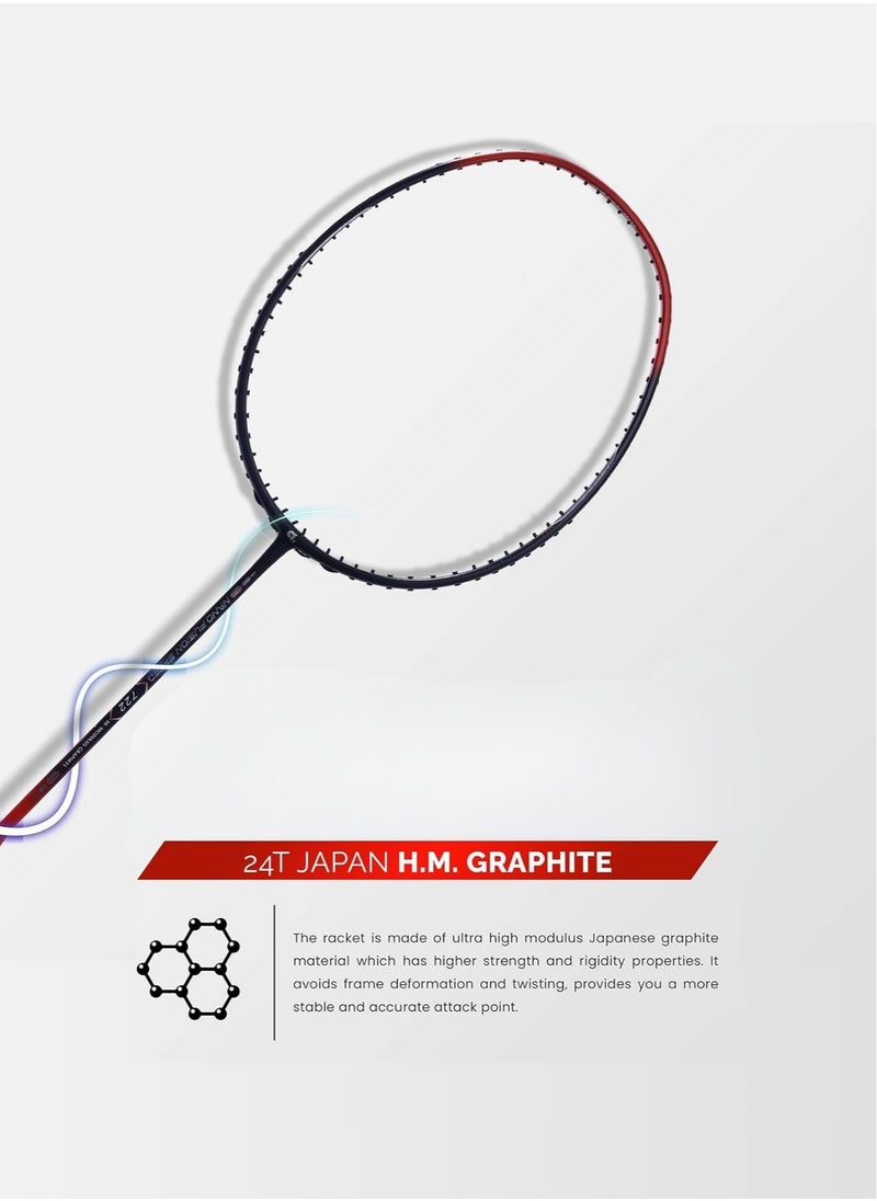 Apacs - Nano Fusion Speed 722 Unstrung Japanese Graphite Badminton Racket –  Even Balance (285±5mm), Medium Flex, 72-Hole Grommet System, Max Tension 30 lbs, G2 Grip - Image 1
