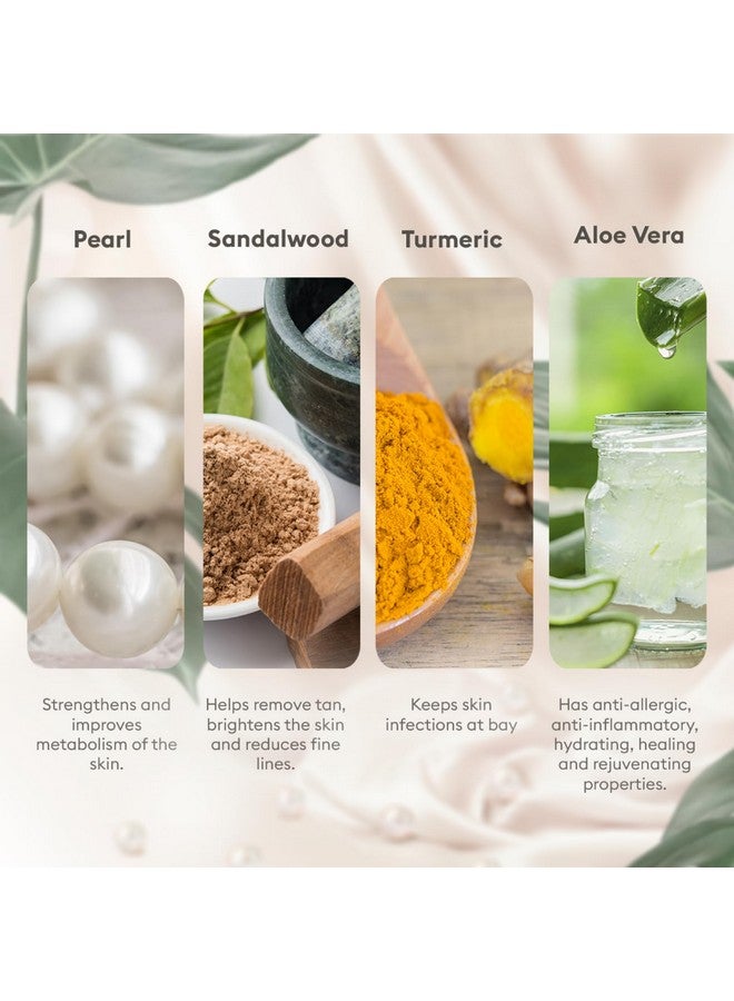 فى ال سي سي مجموعة اللؤلؤ للوجه مع تونر ماء الورد المجاني - 300 جرام + 100 مل | بشرة مضيئة ومشرقة | علاج منزلي للوجه بمستخلصات اللؤلؤ وخشب الصندل والكركم والصبار | مجموعة إزالة السمرة من الوجه. - Image 4