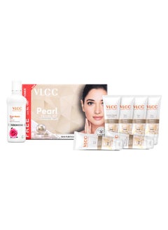 VLCC Pearl Facial Kit With Free Rose Water Toner - 300G + 100Ml | Luminous And Radiant Skin | At Home Facial With Pearl Extracts, Sandalwood, Turmeric & Aloe Vera | Tan Removal Facial Kit.  - Image 1