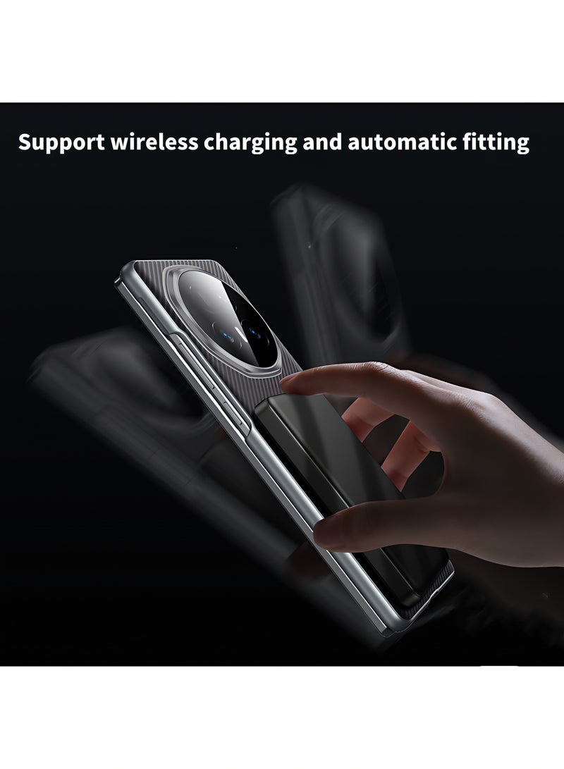 اووكاي جراب متوافق مع هاتف Honor Magic V5 5G، حلقة مغناطيسية مدمجة، جراب واقٍ صلب للغاية من البولي كربونات، جراب واقٍ مقاوم للخدش والصدمات مع شحن لاسلكي (أسود) - Image 3