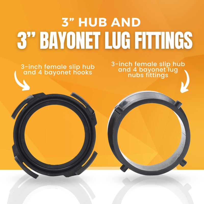TonGass (Combo Pack) RV Sewer Hose Fitting Adapter to PVC, RV Sewer Connection & Termination Adapter - 3" Hub x Bayonet Hooks with Thread Seal Tape - Image 5