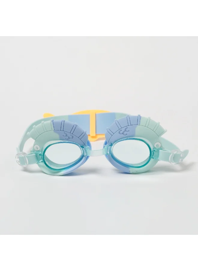 سني لايف Kids Swim Goggles – Finn the Fish Aqua Blue | Summer Pool Goggles for Kids | Adjustable Strap, UV Protection, Anti-Fog – Perfect for Swimming, Beach, and Water Fun