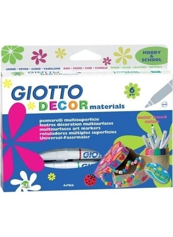 Giotto - Decor Materials Fabric Pen Set of 6 (453300) - Image 1