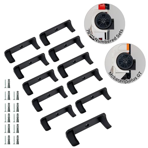 matterform Wall Mount for Lego Speed Champions 10 Pack 1 Bonus Compatible with Sets Starting with 76 77 including F1 2020 and later Includes Large Size for McLaren Solus GT Car Model Display Hanger - Image 1