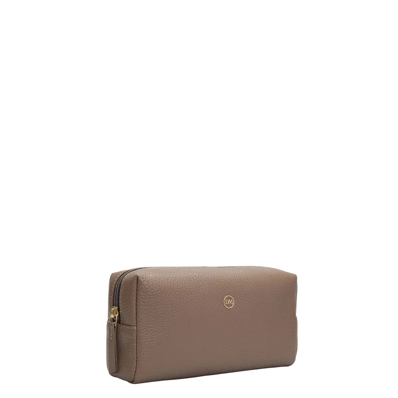 Da Milano  Wax Leather Vanity Pouch - Smoke Grey  | Best Price UAE