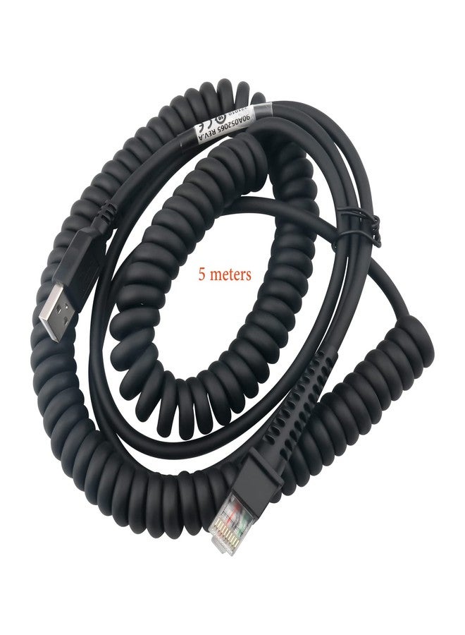 VOTTAN 5 Meters USB Port Coiled Cable Compatible with Datalogic QD/GD Series Barcode Scanner QD2100 QD2300 GD4300 GD4130 (5M / 16FT Coiled USB Port) - Image 4