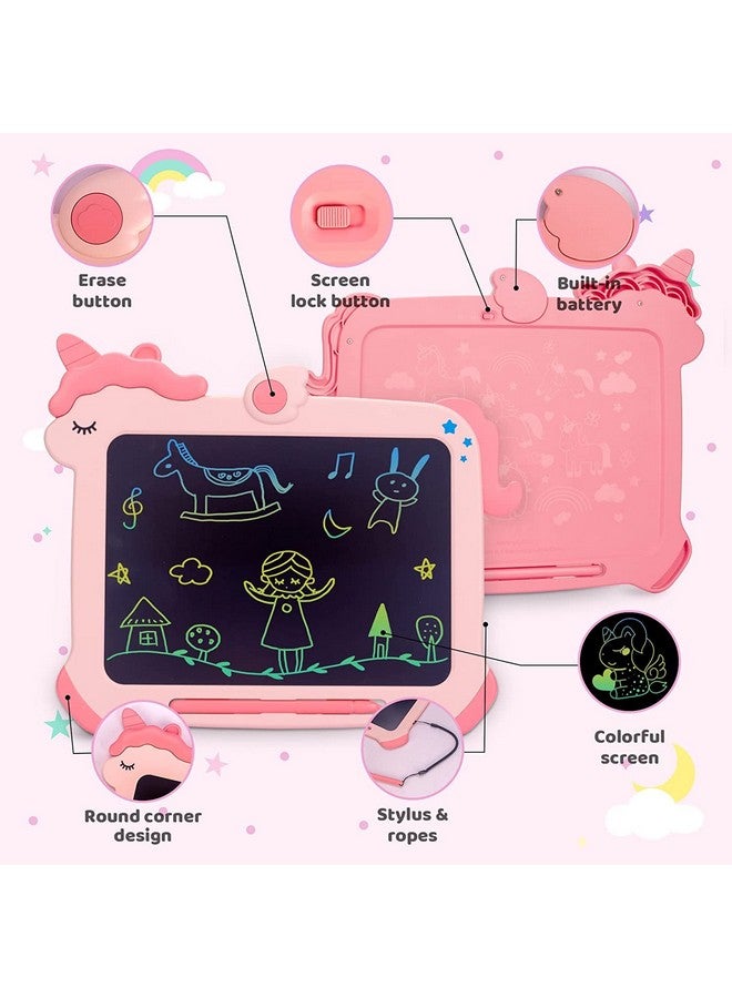 Kikapabi LCD Writing Tablet for Kids, Unicorn Colorful Screen Doodle Board, Electronic Drawing Pad, Educational Toy, Toddlers Travel Toy, Christmas Birthday Gift for 3 4 5 6 7 Year Old Girls Pink - Image 3