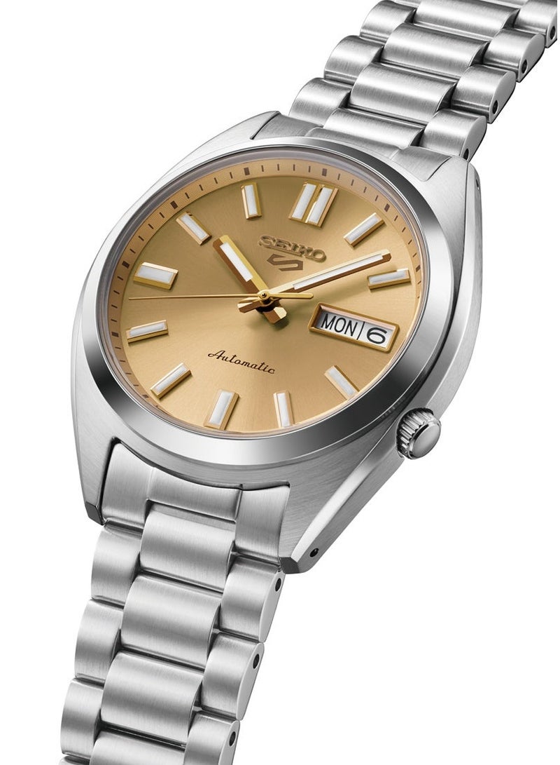 Seiko 5 Sports SNXS Automatic Men’s Watch SBSA295/SRPL59, 37.4 mm Gold Dial, Stainless Steel Case & Bracelet, 100 m WR - Image 1