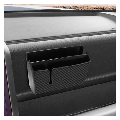 Tuxihapp Universal Carbon Fiber Car Storage Box Multifunctional Cell Phone Holder Auto Dashboard Pocket Organizer with Sticky Car Interior Accessories for Storing Phone Card Key Pen Coin Long - Image 1