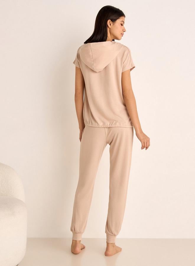 Splash FAV Slogan Print Hooded T-shirt and Elasticated Joggers Set - Image 3