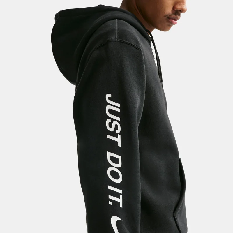 Nike Black Men's Sportswear Club Full-Zip Fleece Hoodie for Men | Best Price UAE