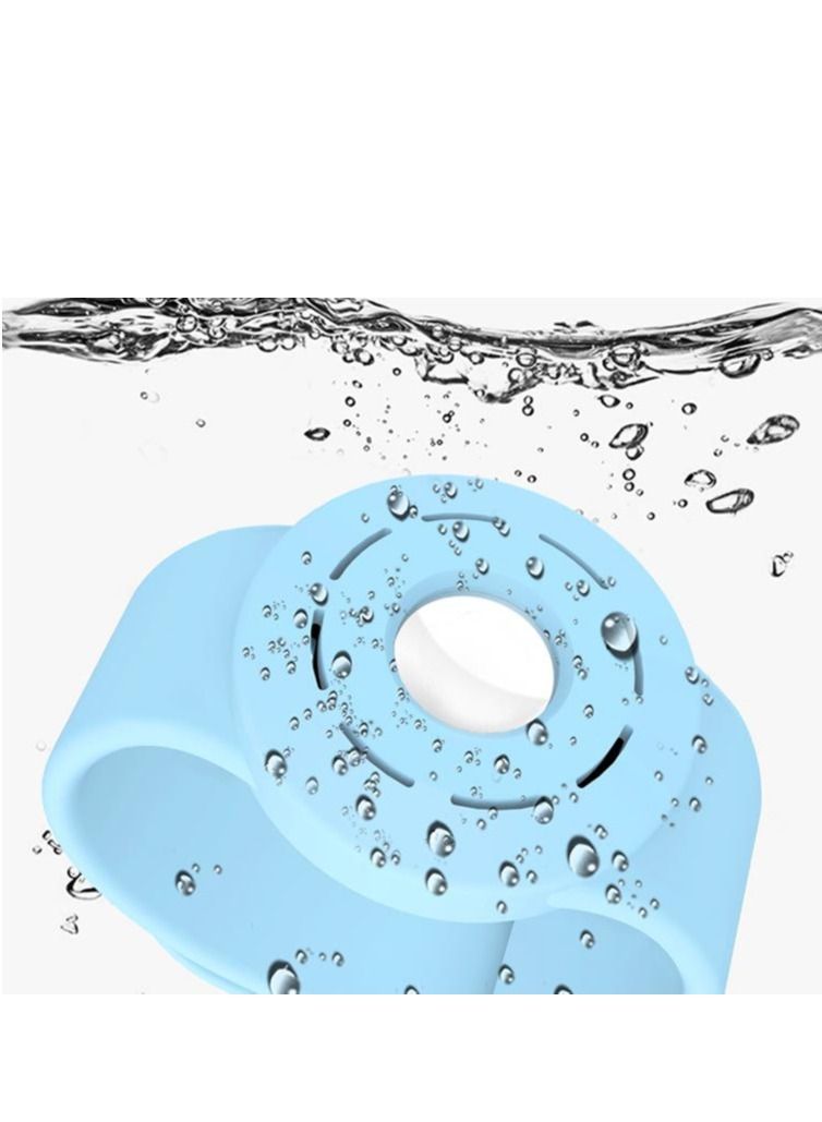 Shockproof Anti-Scratch Bracelet Strap Silicone Protective Case Cover For Apple AirTag Dark Blue - Image 3