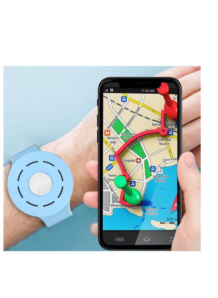Shockproof Anti-Scratch Bracelet Strap Silicone Protective Case Cover For Apple AirTag Dark Blue - Image 2