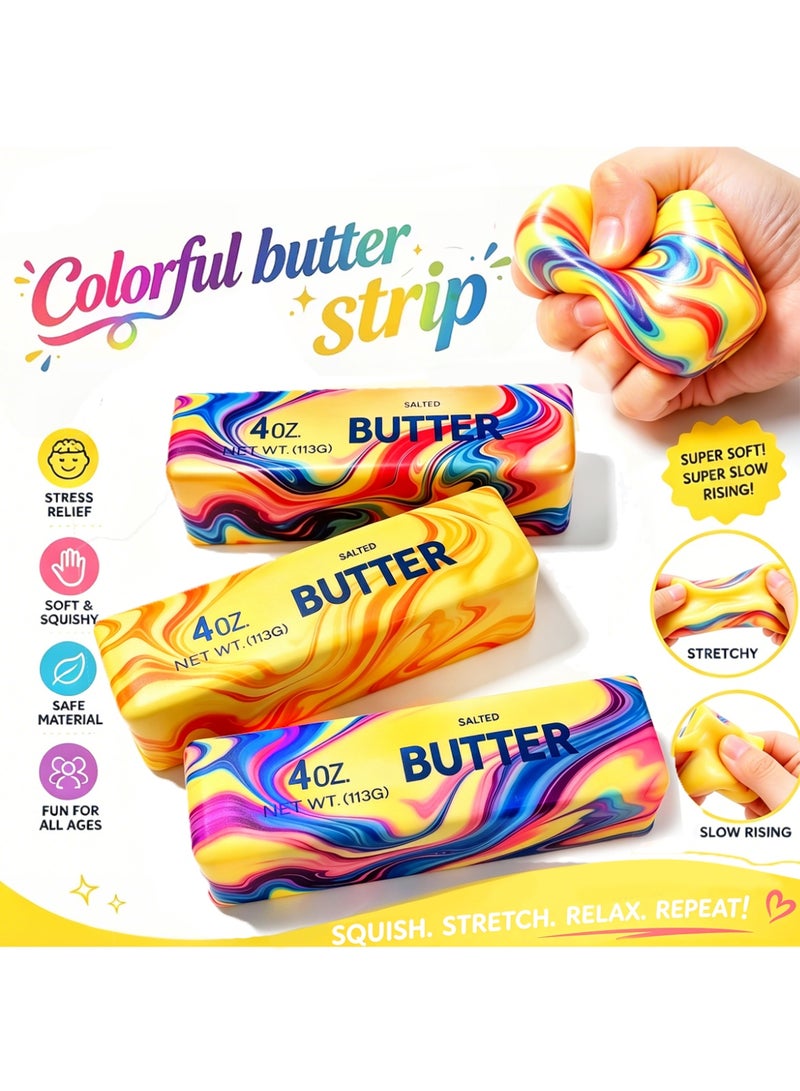 Bincoo Slow Rising Dumpling Squishy Butter Squeeze Toy Cheese Slow Rebound Sensory Stress Relief Squishies Soft & Stretchy Fidget Toys for Anxiety Relief Party Favors 3 Pcs(Dumpling Squishy Butter) - Image 1