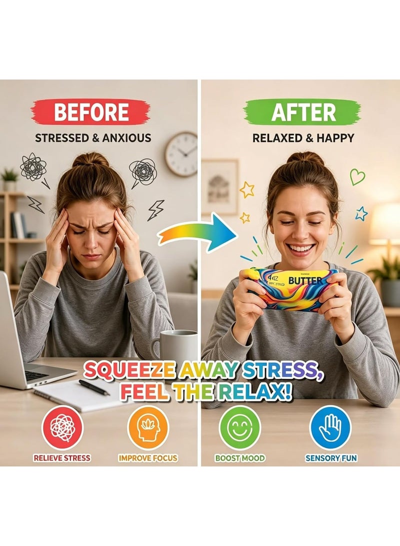 Bincoo Slow Rising Dumpling Squishy Butter Squeeze Toy Cheese Slow Rebound Sensory Stress Relief Squishies Soft & Stretchy Fidget Toys for Anxiety Relief Party Favors 3 Pcs(Dumpling Squishy Butter) - Image 3
