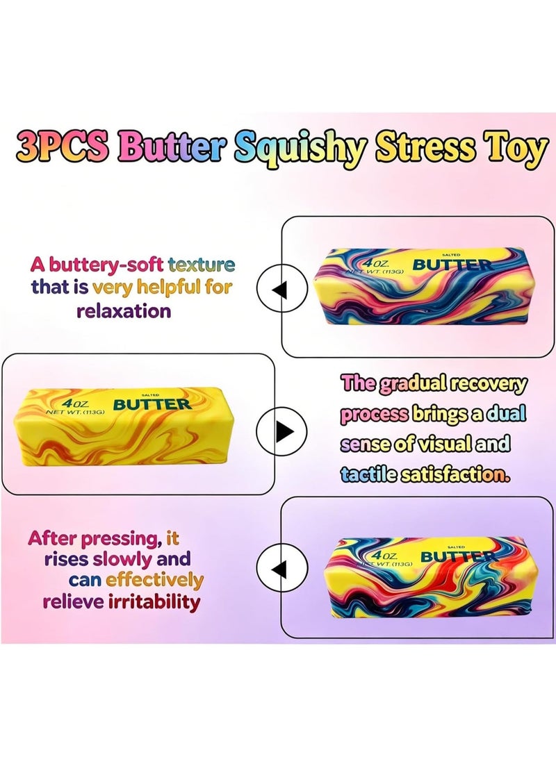 Bincoo Slow Rising Dumpling Squishy Butter Squeeze Toy Cheese Slow Rebound Sensory Stress Relief Squishies Soft & Stretchy Fidget Toys for Anxiety Relief Party Favors 3 Pcs(Dumpling Squishy Butter) - Image 4