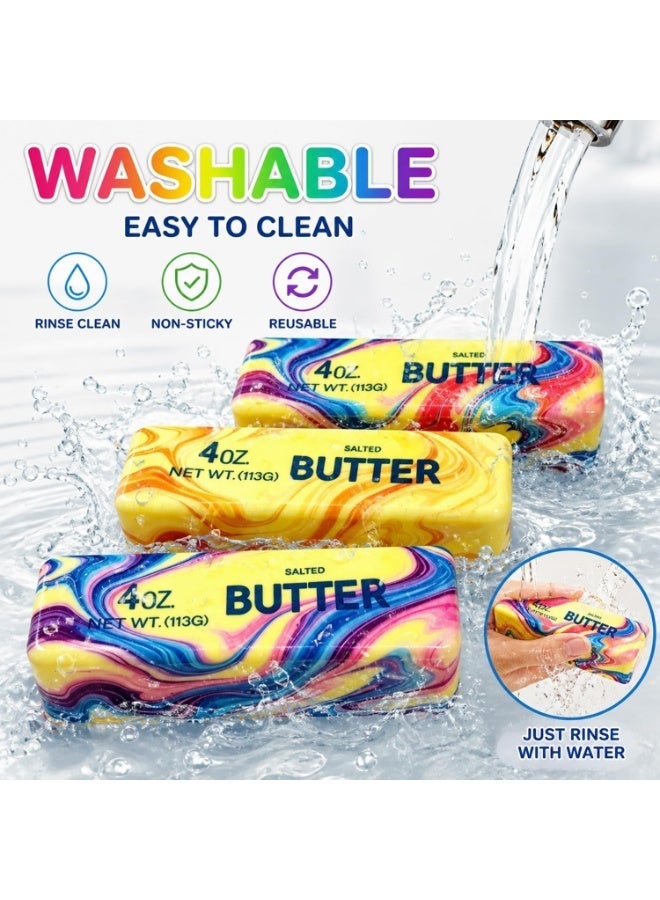 Bincoo Slow Rising Dumpling Squishy Butter Squeeze Toy Cheese Slow Rebound Sensory Stress Relief Squishies Soft & Stretchy Fidget Toys for Anxiety Relief Party Favors 3 Pcs(Dumpling Squishy Butter) - Image 5