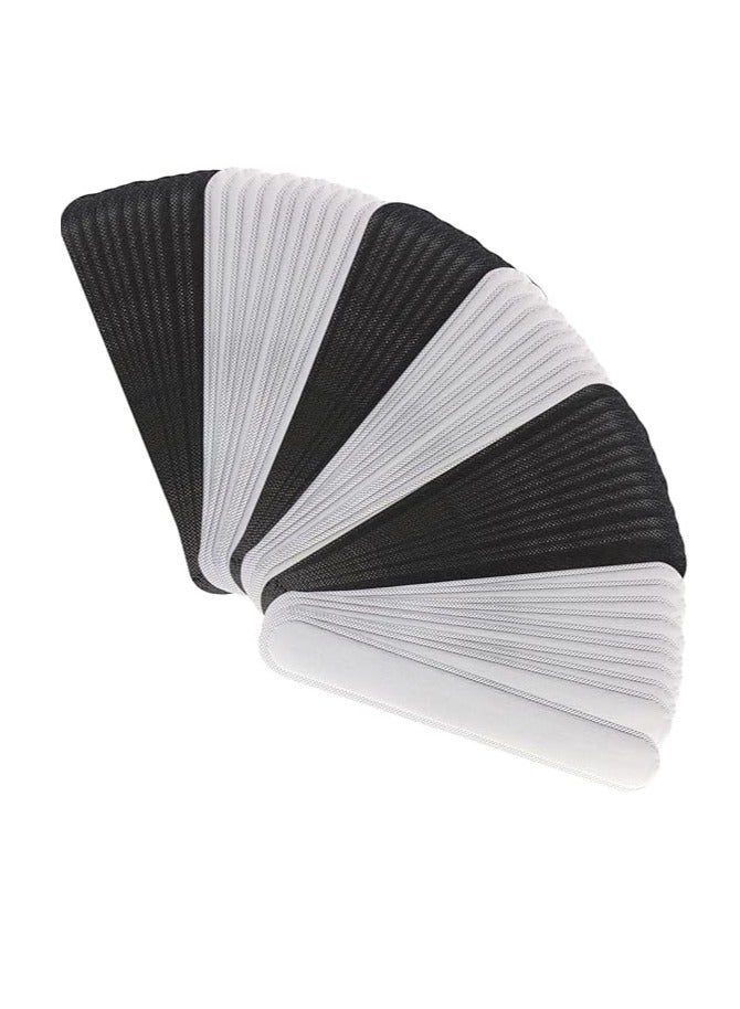 Hat Sweat Liner for Cap Absorbent Sweat Shields Pad for Hats Strips 80 Pieces Black and White for Women Men - Image 1