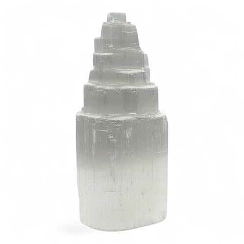Pachamama Essentials Selenite Tower 4" Tall Skyscraper Healing Crystal Stone Reiki Meditation Energy Protection - Image 1