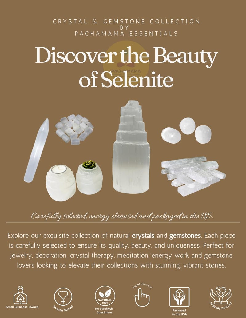 Pachamama Essentials Selenite Tower 4" Tall Skyscraper Healing Crystal Stone Reiki Meditation Energy Protection - Image 2