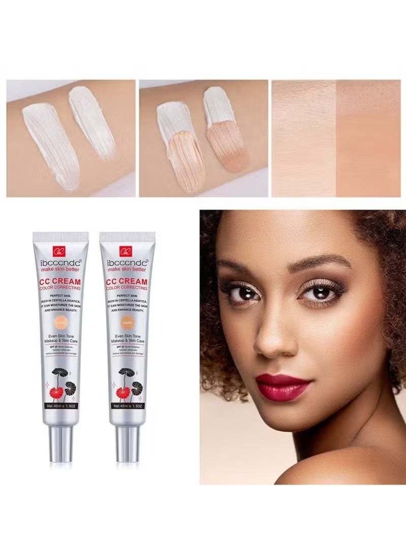 ibcccndc Colour Correcting CC Cream with Centella Asiatica Full Coverage Foundation with SPF 25, Even Skin Tone Makeup and Skin Care, Long Lasting and Hydrating Concealer, Light 45 ml - Image 4