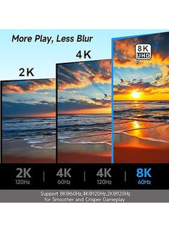 بيوينتي 8K HDMI Flat 90 Degree and 270 Degree Gold Plated Adapter 2 Pack, Right Angle HDMI Male to Female Vertical Flat Adapter HDMI L Shape Extender, Supports 8K@60Hz，4K@120Hz, for HDTV, Xbox One  - Image 4