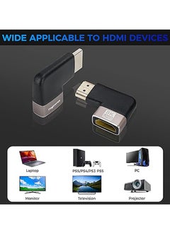 بيوينتي 8K HDMI Flat 90 Degree and 270 Degree Gold Plated Adapter 2 Pack, Right Angle HDMI Male to Female Vertical Flat Adapter HDMI L Shape Extender, Supports 8K@60Hz，4K@120Hz, for HDTV, Xbox One  - Image 5