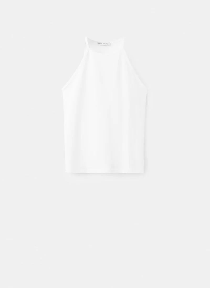 Mango 01-BLANCO Halter Cotton Top for Women | Best Price UAE