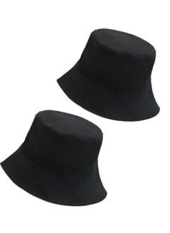 Generic Bundle of 2 Foldable sun Cotton unisex bucket travel hat  - Image 1