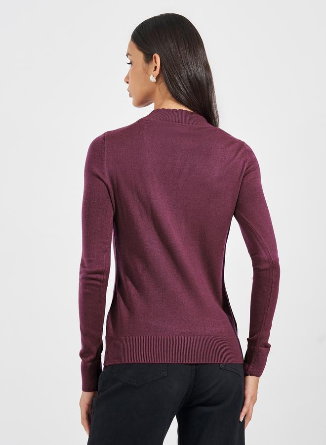 Styli Slim Fit Regular Length Textured Knit Sweater - Image 4