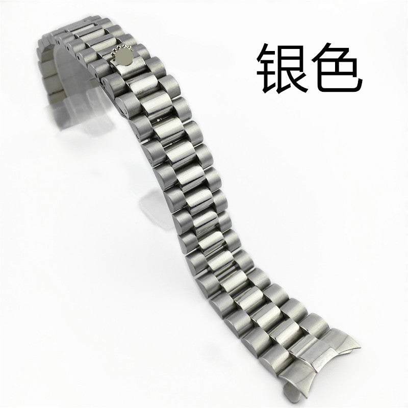 Generic Stainless Steel Three-Bead Solid Watch Strap Rolex Watch Strap Steel Strap Watch Bracelet 13 17 20mm Silver with logo 