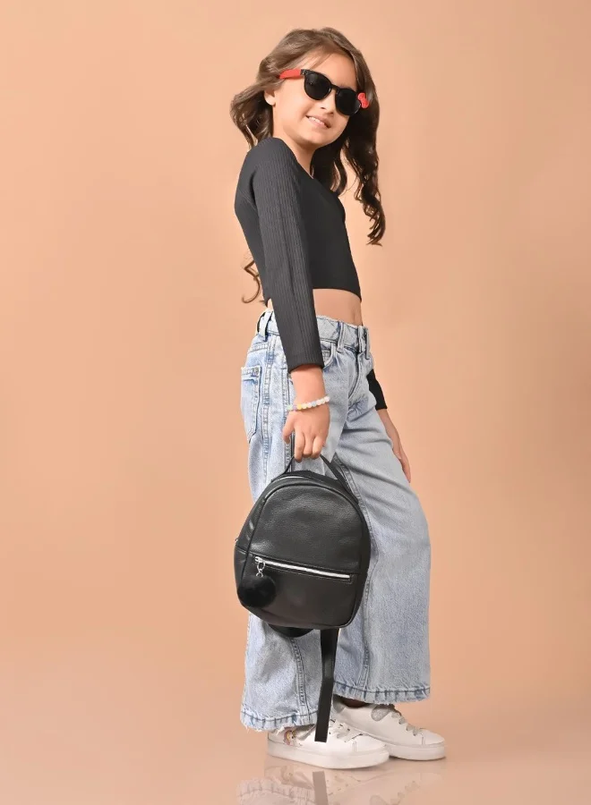 ليل بيكس Black Full Sleeve Top for Girls