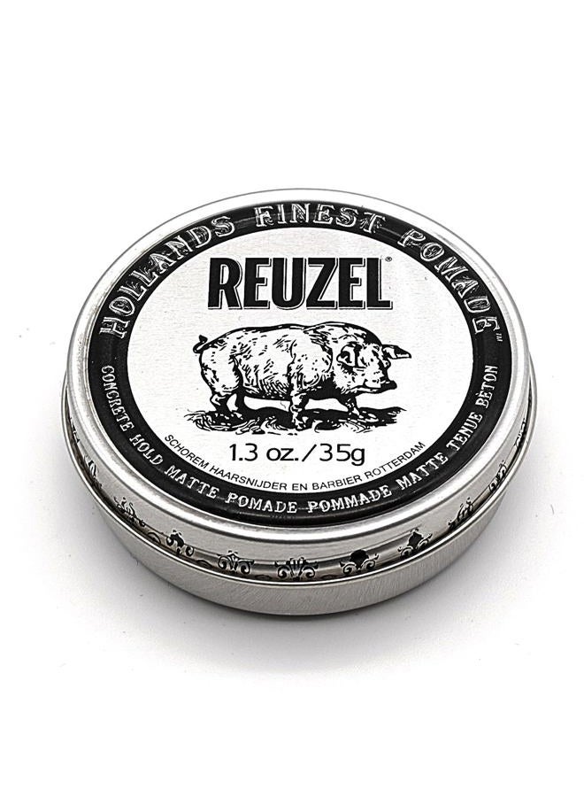 Reuzel REUZEL Concrete Matte Pomade, Strong All Day Hold, Water Soluble Styling, No Shine and Flake Free, Easy To Wash Out, For All Hairstyles, 1.3 oz - Image 1