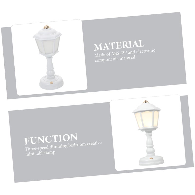 White Retro USB Charging Table Lamp Dimmable Night Light For Bedroom Vintage Decor - Image 3