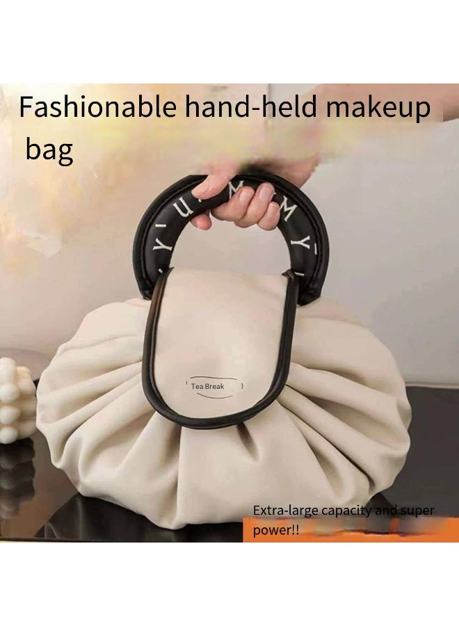 Lazy Drawstring Makeup Bag, Large Capacity Cosmetic Pouch, Portable Travel Toiletry Bag - Image 1