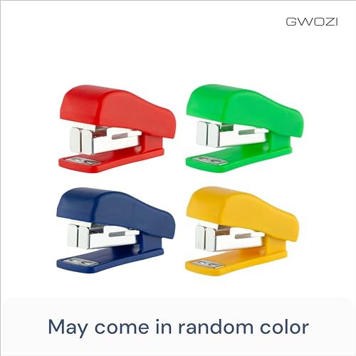 GWOZI Mini Staplers for Desk - Hand Held Small Staplers Set - Compact Office Stapler - Cute Tiny Desk Stapler, Opens Flat, 8 Pcs - Image 2
