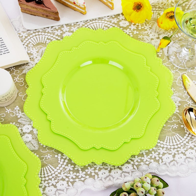 COLOSUS Disposable Plastic Plates 60Pcs  Light Green Party Plates  Heavy Duty 30 Dinner plate 10.5  and 30 Salad/Dessert Plate 8.25  for Easter Party Dinner - Image 5