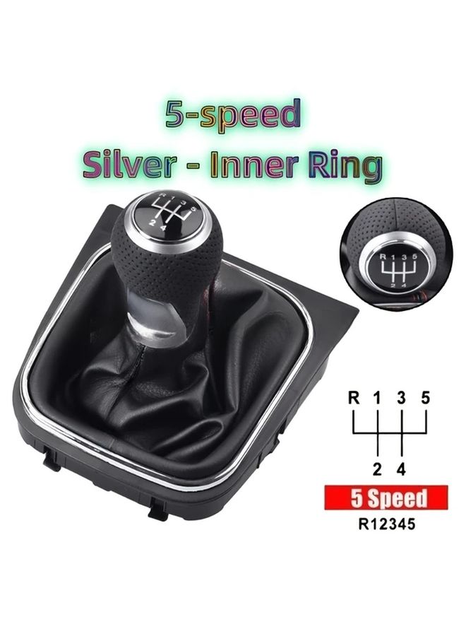 6 Speed Shift Knob Silvery Inner Ring For Volkswagen Golf Jetta Mk5 Mk6 ABS - Image 5