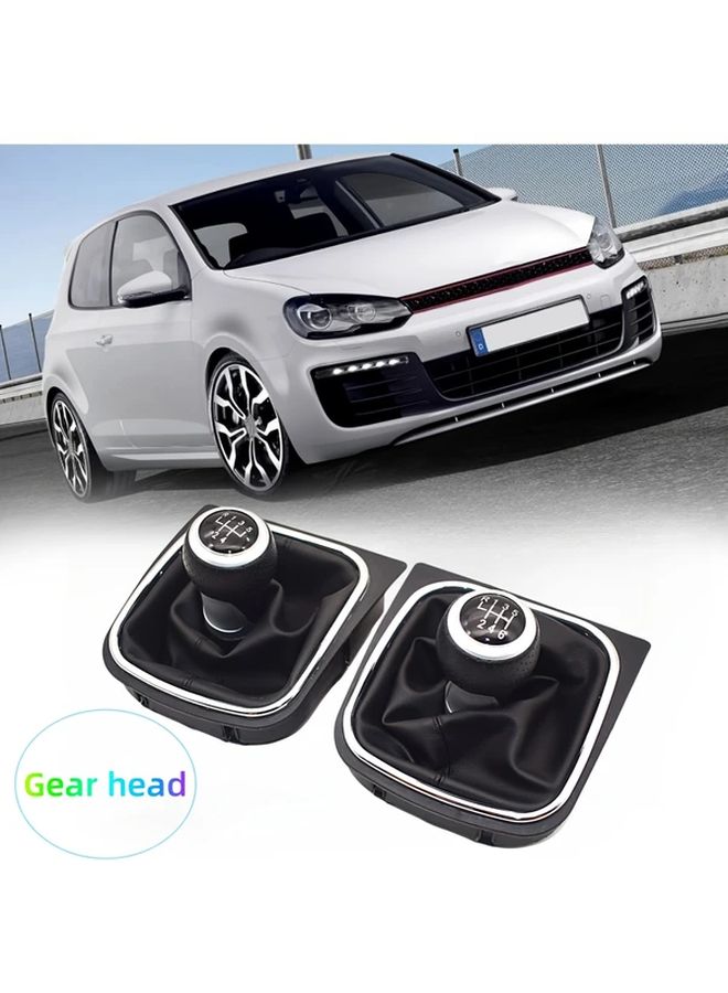 6 Speed Shift Knob Silvery Inner Ring For Volkswagen Golf Jetta Mk5 Mk6 ABS - Image 3
