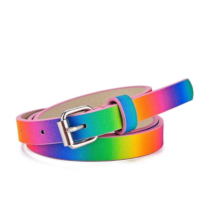 Glitter Heart Buckle Kids Denim Belt Glitt Pink  - Image 2