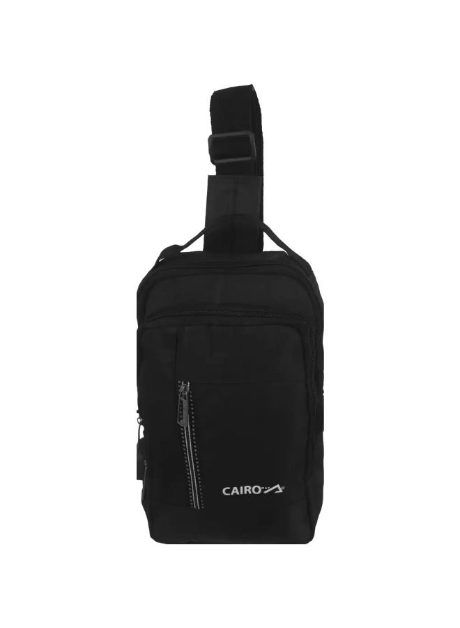 Men's Crossbody Waterproof Bag, 18 x 29 cm, 3 Zippers, USB Port - Black - Image 1