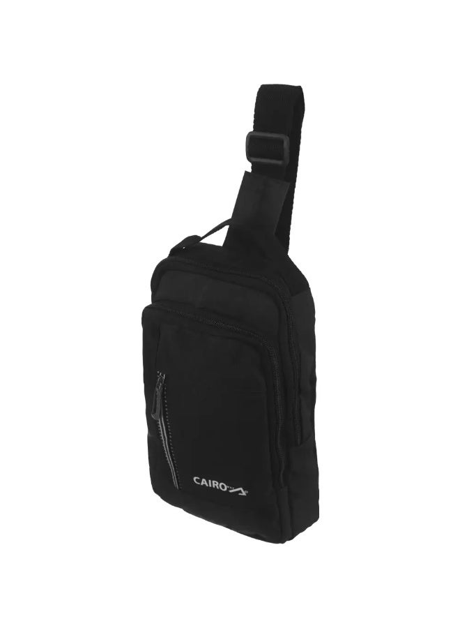 Men's Crossbody Waterproof Bag, 18 x 29 cm, 3 Zippers, USB Port - Black - Image 2