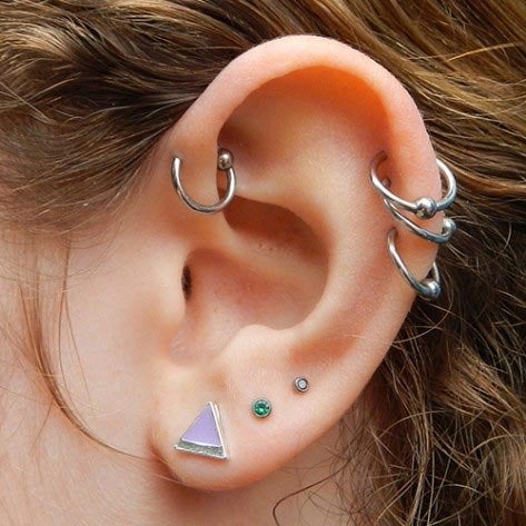 NewkeepsR 2 Pairs-16G(1.2mm) Implant Grade Steel Hinged Clicker Captive Bead Segment Rings,Setpum Tragus Helix Hoop Earrings Piercing Jewelry-Diameter(6mm/8mm) - Image 5