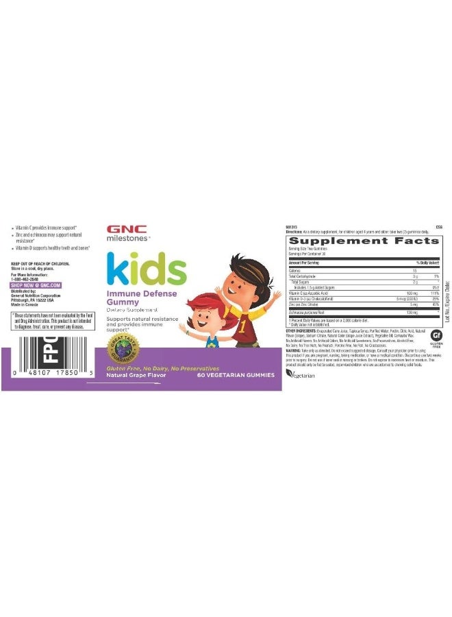 GNC Milestones Kids Immune Defense Gummy - Grape - Image 3